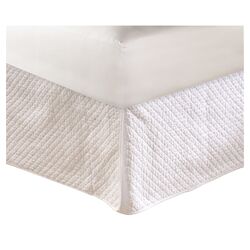 Diamond Quilted Bed Skirt in White
