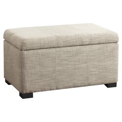 Leon Upholstered Storage Ottoman in Gray