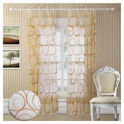 Evelyn Sheer Window Panel in Beige (Set of 2)