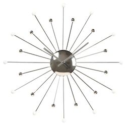 Starburst Clock in Shiny Silvertone