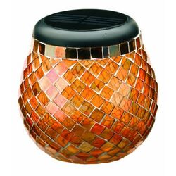 Glass Mosaic Solar Tea Light in Amber