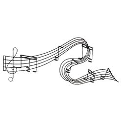 Toscana Musical Notes Metal Wall Decor in Black