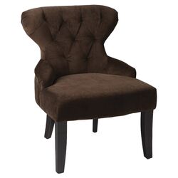 Curves Upholstered Slipper Chair in Chocolate