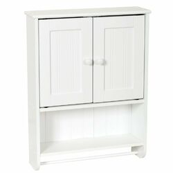 Wall Cabinet with Towel Bar in White