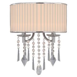 Cove 2 Light Wall Sconce in Chrome with Cream Shade