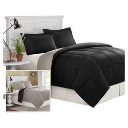 Reversible Comforter Set in Black & Gray