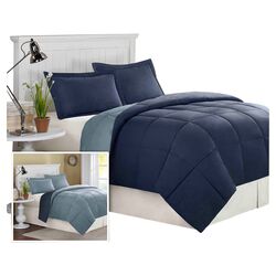 Reversible Comforter Set in Navy & Blue