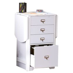 Fold Out Organizer & Computer Desk in White