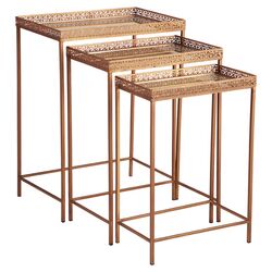 Meyer 3 Piece Nesting Table Set in Brass