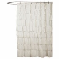 Ruffle Shower Curtain in Ivory