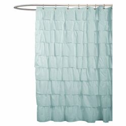 Ruffle Shower Curtain in Blue