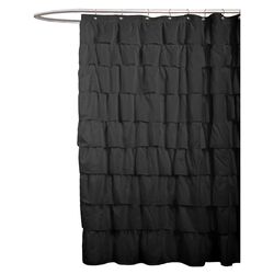 Ruffle Shower Curtain in Black
