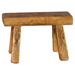 Vintage Kid's Bench Stool in Natural