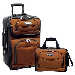 Amsterdam 2 Piece Carry On Luggage Set in Orange
