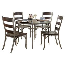 Ava 5 Piece Dining Set in White