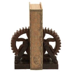 Rusted Gear Bookend in Bronze (Set of 2)