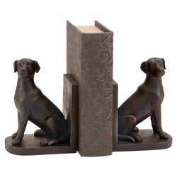 Library Polystone Dog Bookend in Brown (Set of 2)