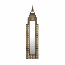 Art Deco Skyscraper Wall Mirror in Light Bronze