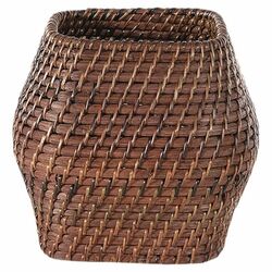 Eco Friendly Bulged Square Basket in Brown