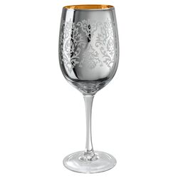 Brocade Wine Glass in Silver (Set of 4)