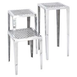 3 Piece End Table Set in Silver