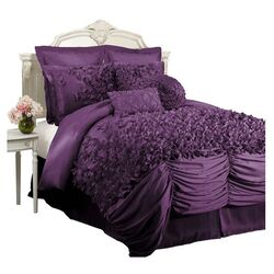 Lucia 4 Piece Comforter Set in Purple