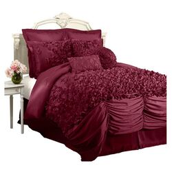 Lucia 4 Piece Comforter Set in Raspberry