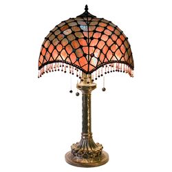 Beaded Table Lamp in Bronze