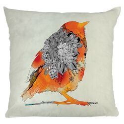 Iveta Abolina Bird Pillow in Orange & Beige