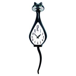 Simone Cat Clock in Black