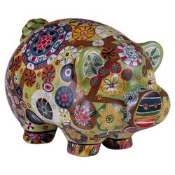 Folk Art Piggy Bank