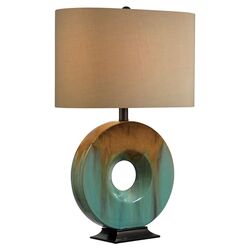 Bruen Table Lamp in Gold & Aqua