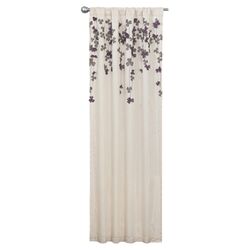 Flower Drop Curtain Panel in White