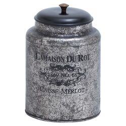 Metal Jar in Distressed Silver