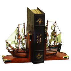 Nautical Coastal Bookend  in Brown (Set of 2)