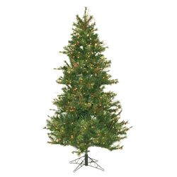 Mixed Country Pine 6.5' Pre-Lit Slim Christmas Tree