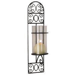 Curly Wall Sconce Candle Holder in Black