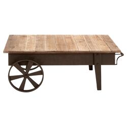 Metal Coffee Table in Wood & Aged Iron