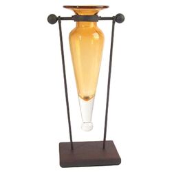 Amphora Amber Vase & Stand in Black