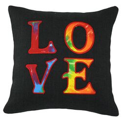 Love Pillow in Tie Dye & Black