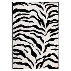 Earth Zebra Print Black & White Rug