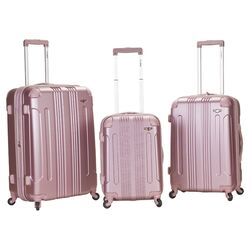 Sonic 3 Piece Upright Luggage Set in Pink