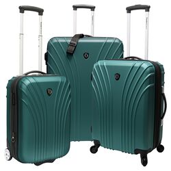 Hardsided 3 Piece Expandable Luggage Set in Green