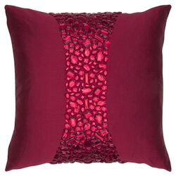 Crystal Silk Pillow in Red