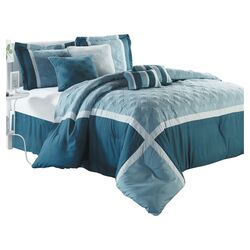 Quincy 8 Piece Comforter Set in Blue