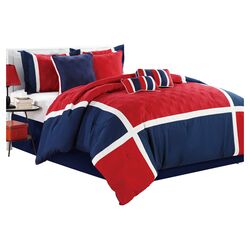 Quincy 8 Piece Comforter Set in Red