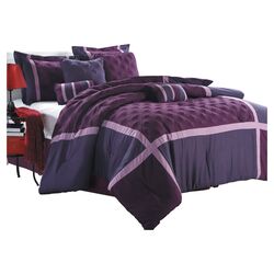 Quincy 8 Piece Comforter Set in Plum