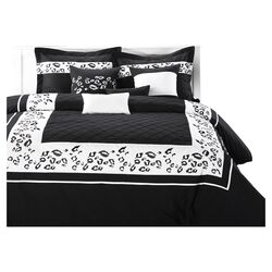Tiger 8 Piece Comforter Set in Black