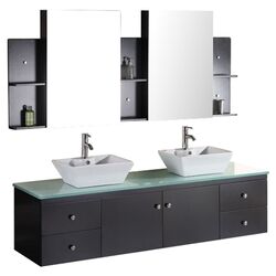 Milan Stanton Double Vanity Set in Espresso