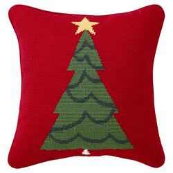 Trim a Tree Pillow in Red